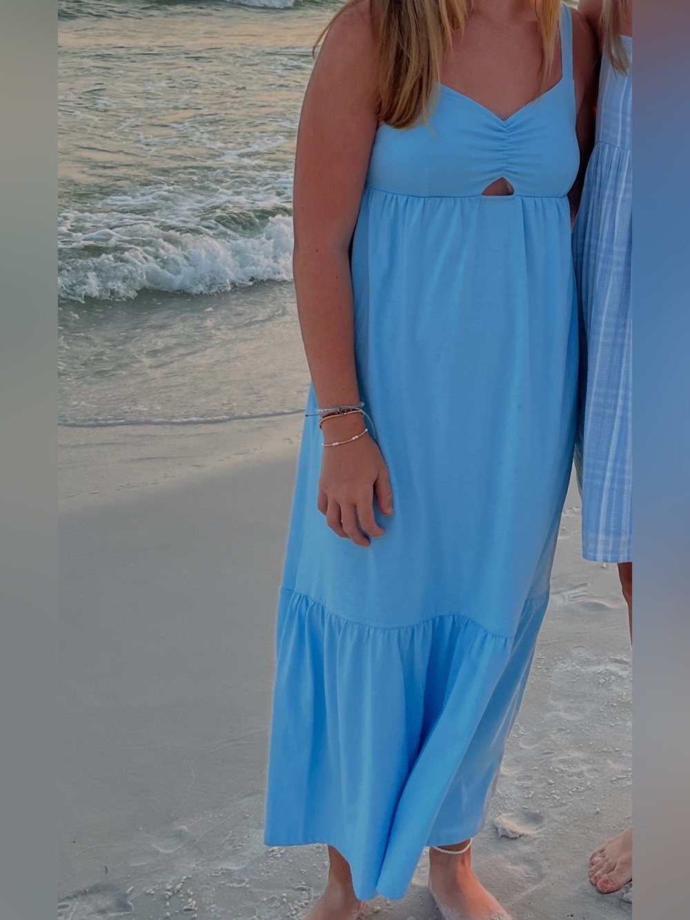 Light Blue Tiered Maxi Dress